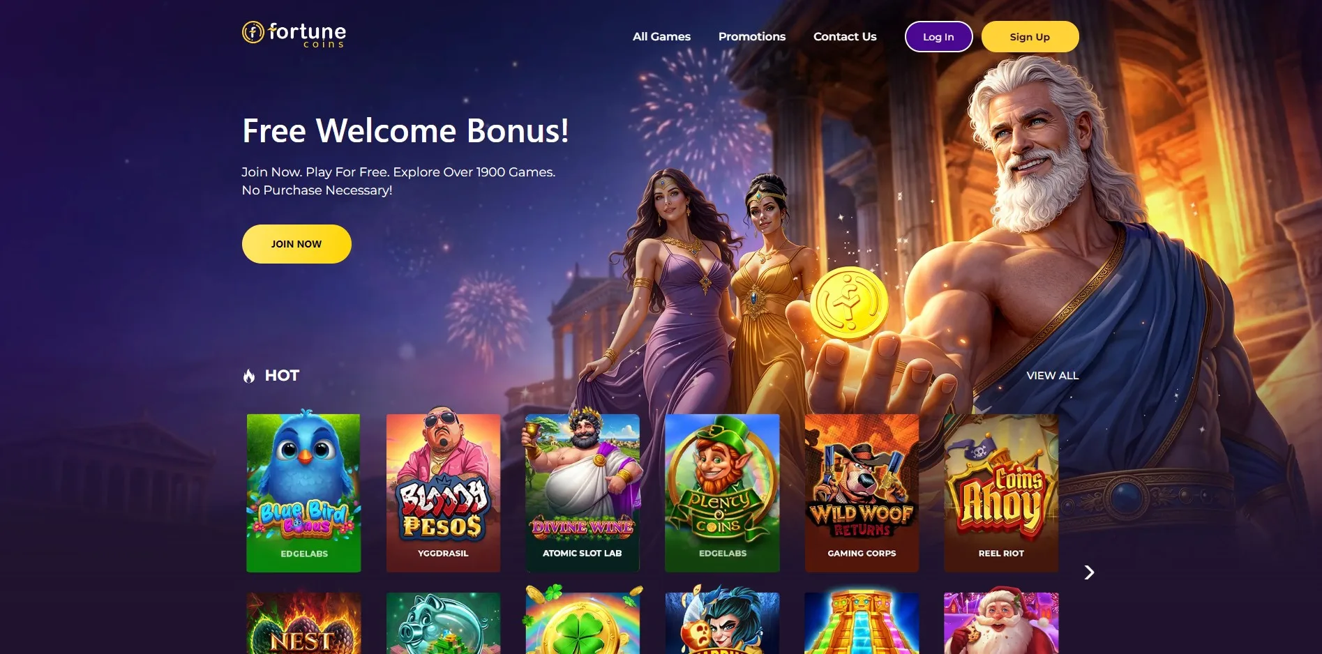 Fortune Coins desktop view