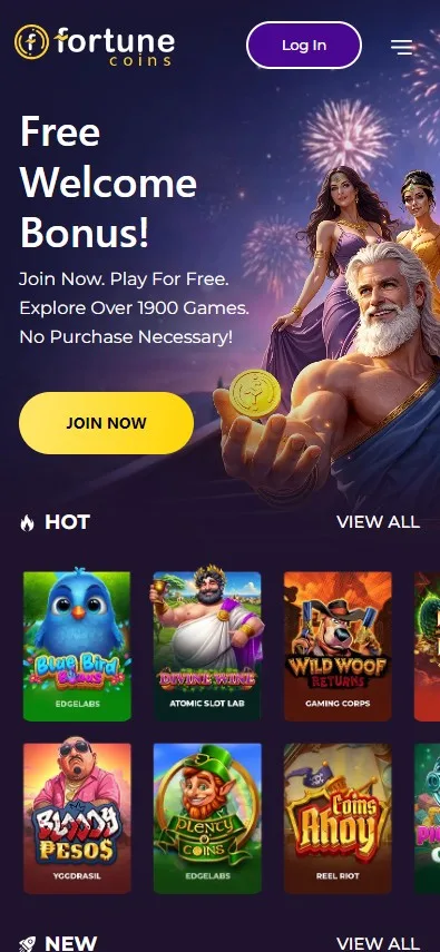 Fortune Coins mobile view