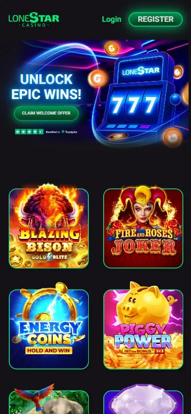 LoneStar mobile view