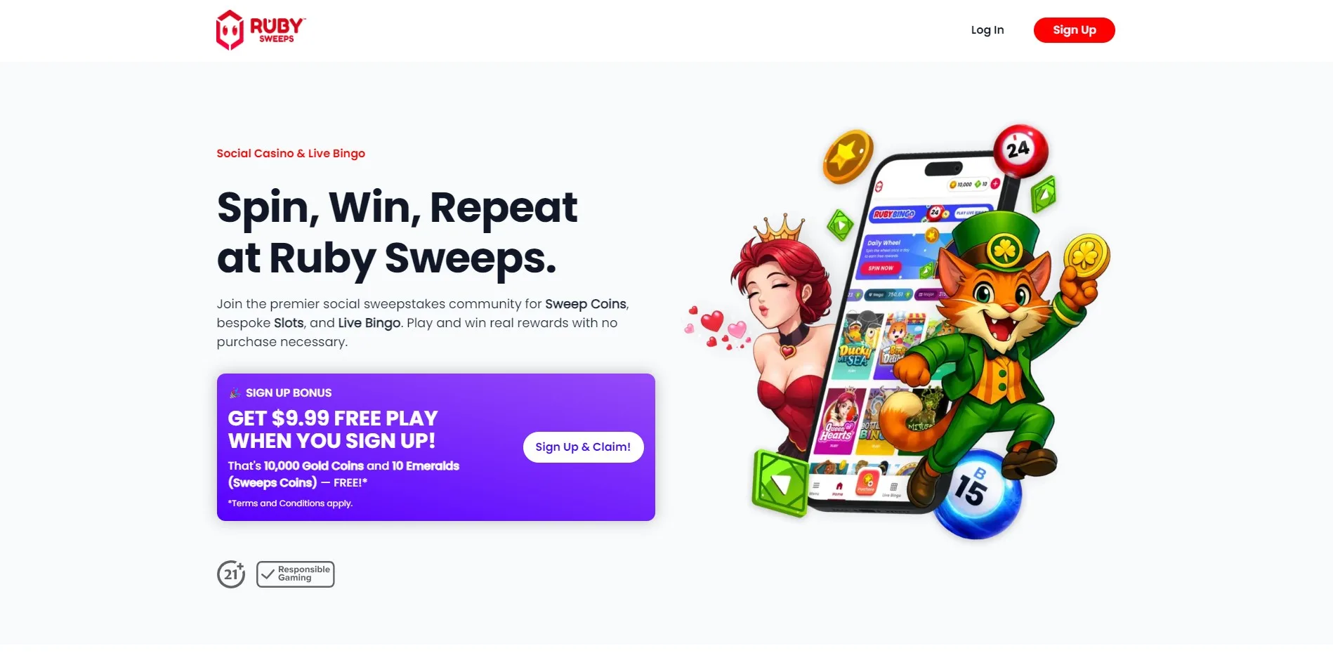 Ruby Sweeps desktop view