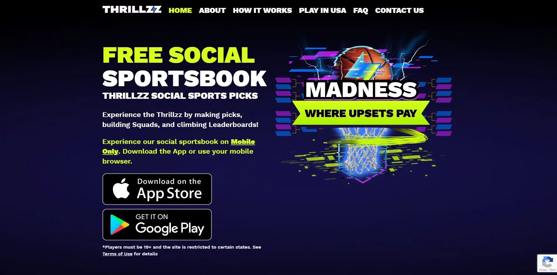 Thrillzz desktop view