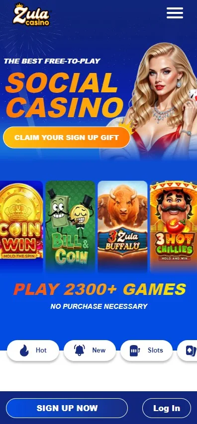 Zula Casino mobile view